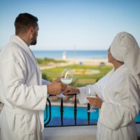 Гледка от хотел Кранево Съни Касъл към плажа